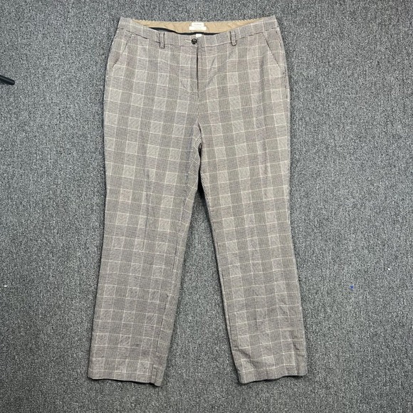 L.L. Bean Classic Plaid Trousers 18 M/T Brown Cotton Glen Check Academia Office — photo 2